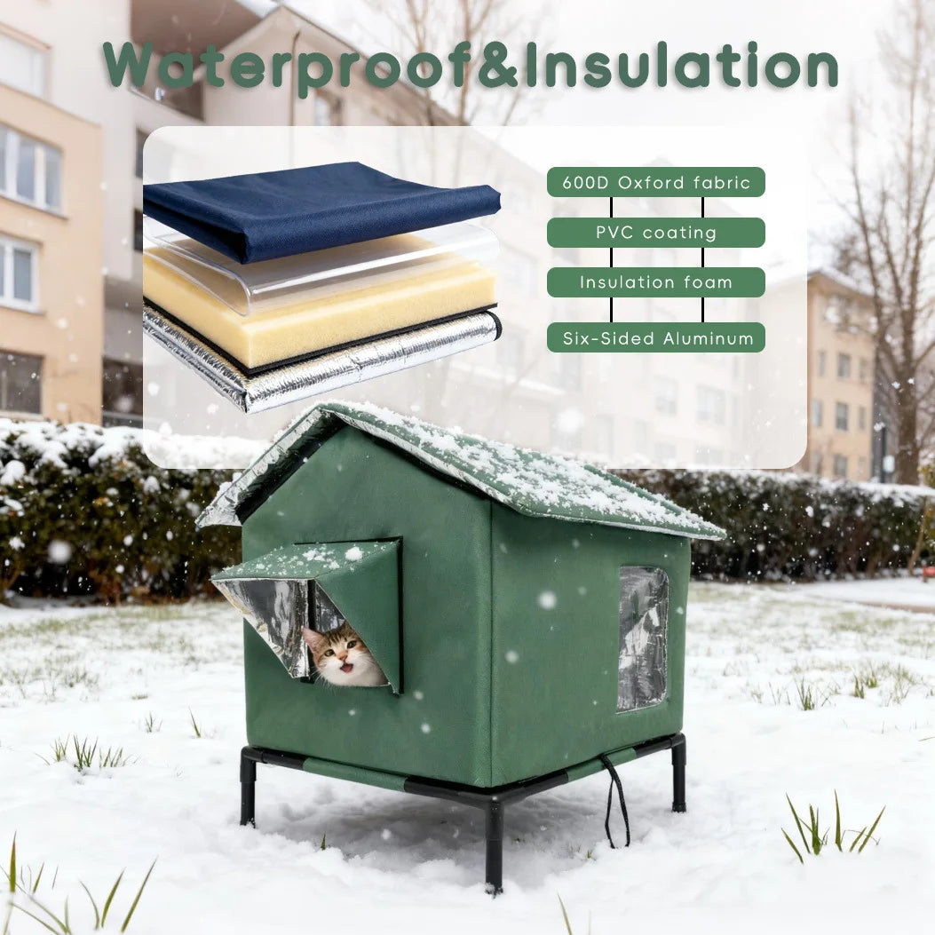 Outdoor waterproof cat house, detachable and height increasing waterproof stray cat house, foldable winter cat nest, pet nest