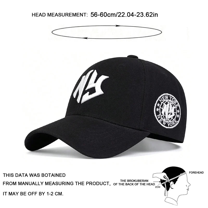 Unisex NG Letter Embroidery Baseball Caps Spring Autumn Outdoor Adjustable Casual Hats Sunscreen Hat