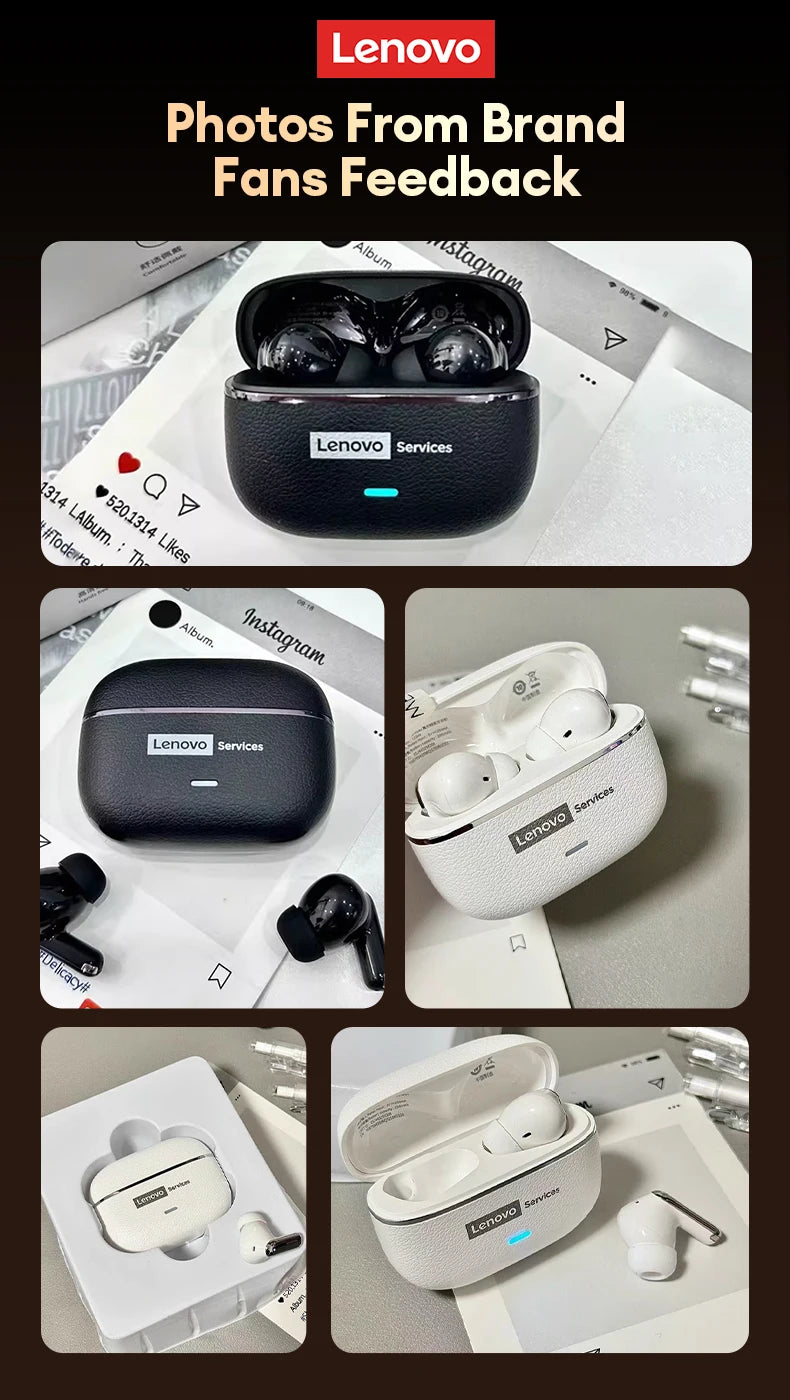 Lenovo LE208 Wireless Earphones ENC Noise Cancellation Mic Bluetooth V6.0 HIFI Headphone HIFI Sound Headphone HD Call With Mic