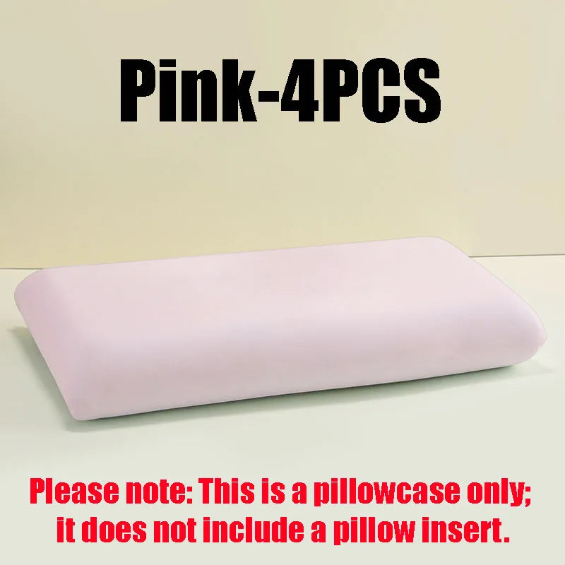 Summer Ice Silk Cooling Pillow Case, Open Style Elastic Edge Cover, Breathable Cool Feel Soft Pillow Protector for Better Sleep
