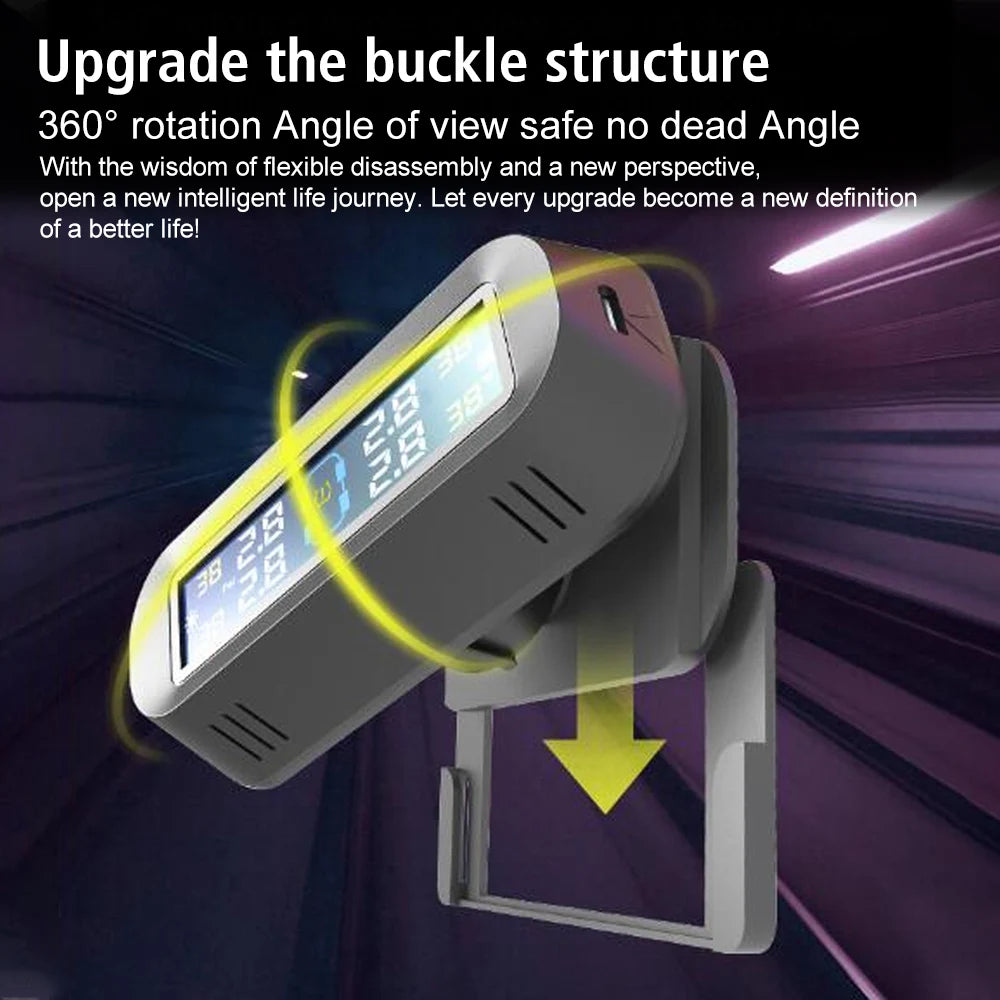 Tire Pressure Monitoring System Temperature Warning New C External Battery Version Sensors Solar TPMS Car Tyre Pressure Monitor
