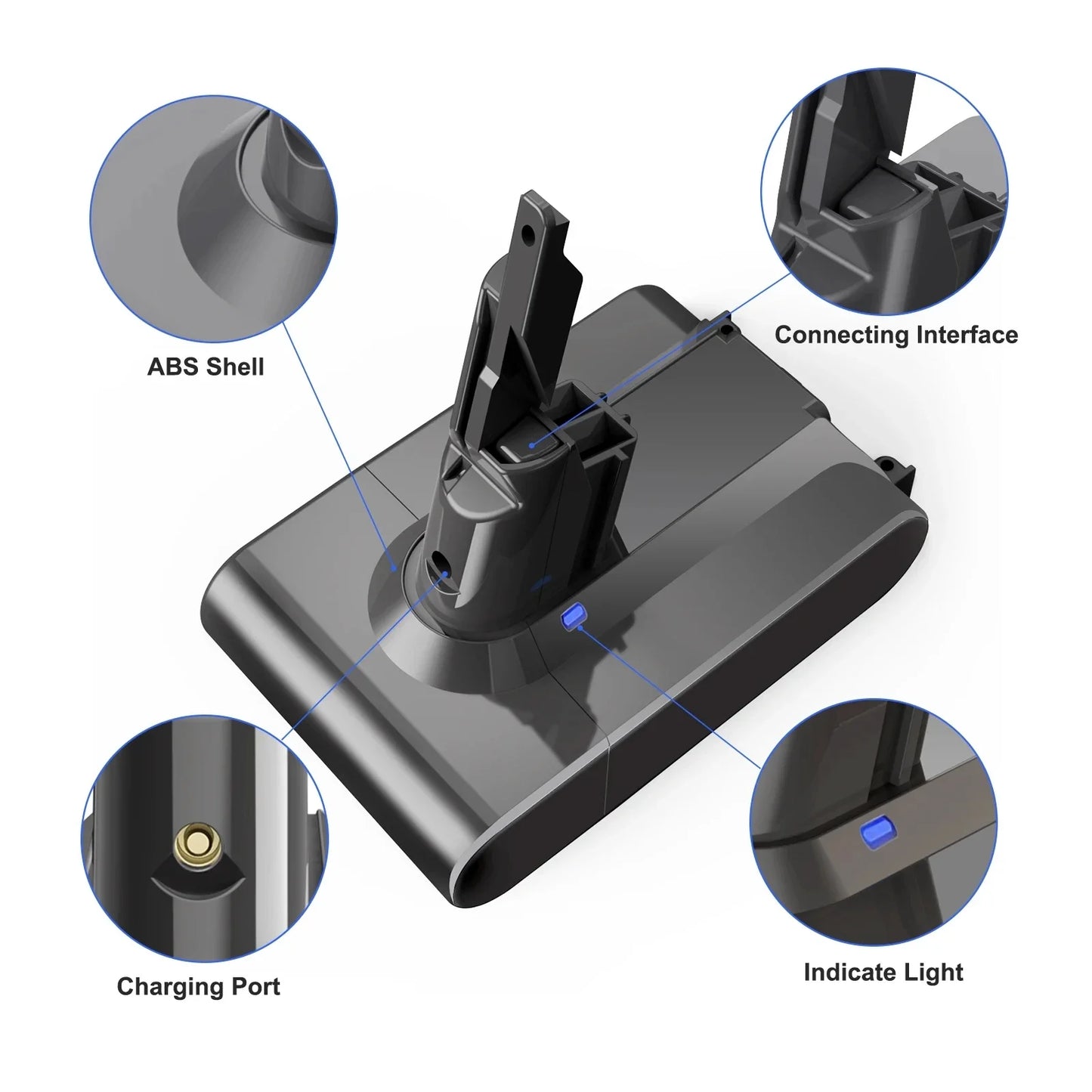 100%New Compatible with Dyson V10 V8  V11 V15 V7 Series SV07 SV09 SV10 DC62 Vacuum Cleaner rechargeable battery