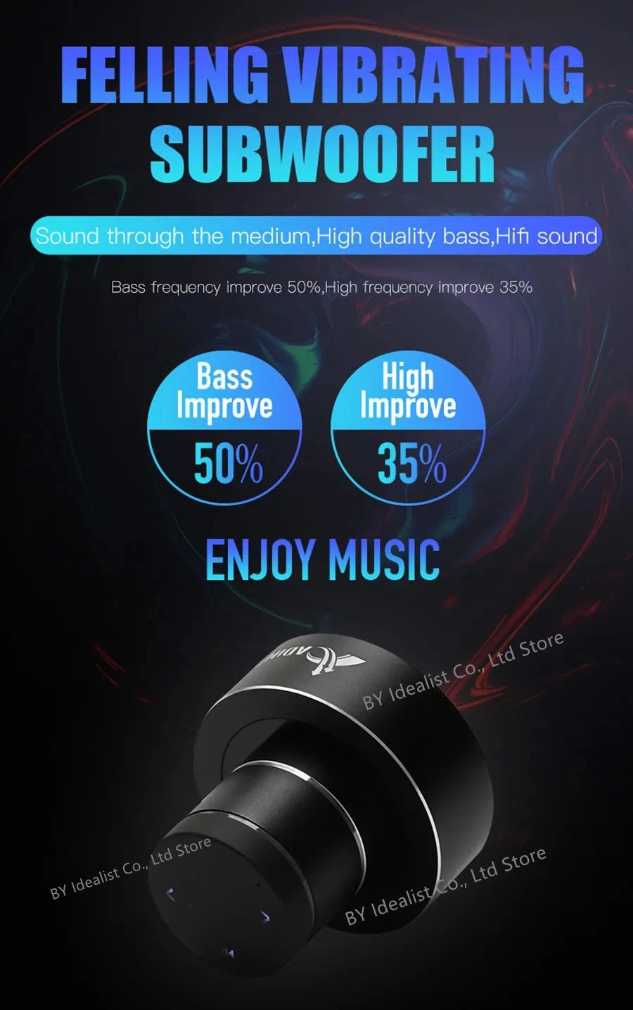 Adin 26W Vibro Wireless Bluetooth Speaker Anti-Neighbor Strong Vibration Effect Subwoofer Sound Box for Music Audio Loudspeakers