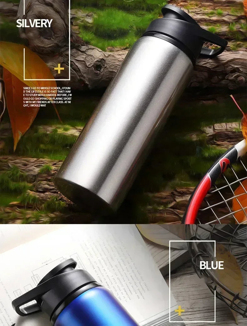 1-3PCS Stylish Portable Stainless Steel  Sports Water Bottle Leisure Bike Riding Drinking Water Bottle Outdoor Sport Travel Cup