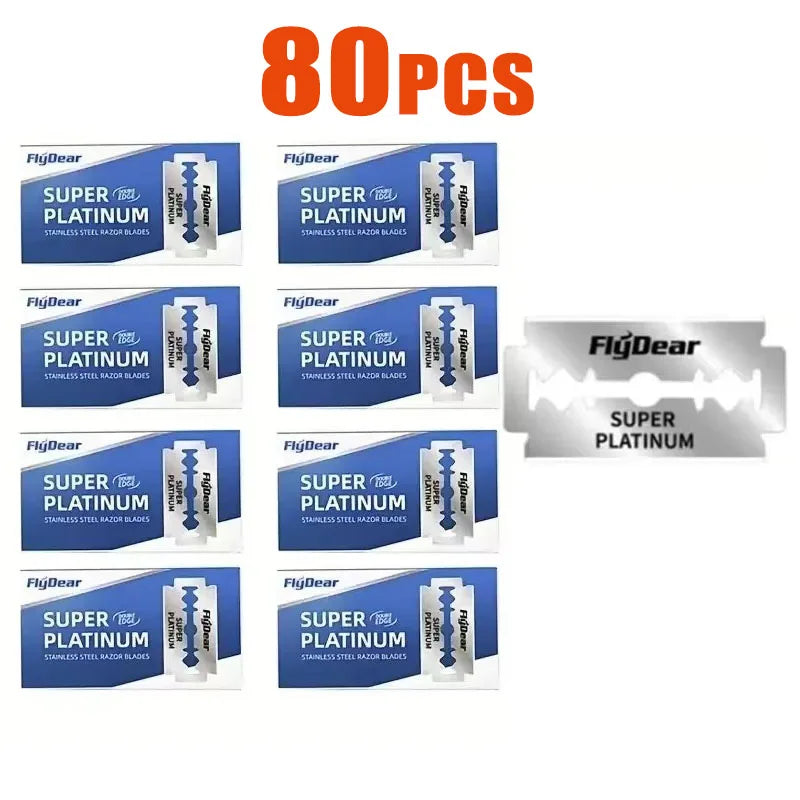 10/50/100Pcs Stainless Steel Razor Blade Old-Fashioned Manual Double-Sided Razor Blade Hairdressing Barber Shop Tools
