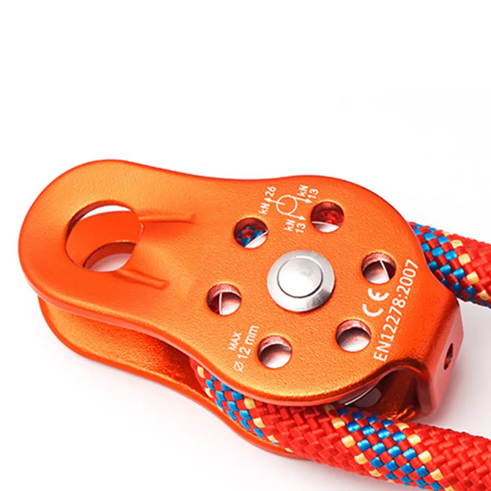 26KN Aluminium Alloy Heavy Duty Single Swivel Rope Pulley Block for 12mm Rope Climbing Pulley Pulley Wheel Single Swivel Pulley