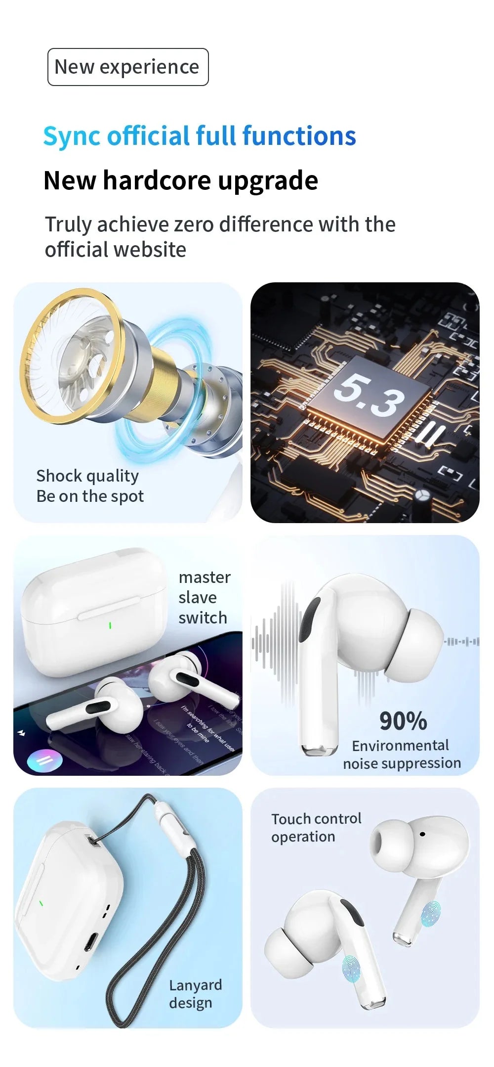 TWS New Air Pro Wireless Bluetooth Earphones Headphones ANC Noise Reduction Earbuds Low Latency HiFi Sound for IPhone Android