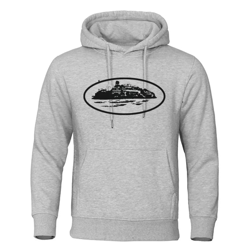 Men's Premium Hoodie Sweatshirt with General Brand Logo Comfortable Streetwear Casual Hooded Pullover for Youth