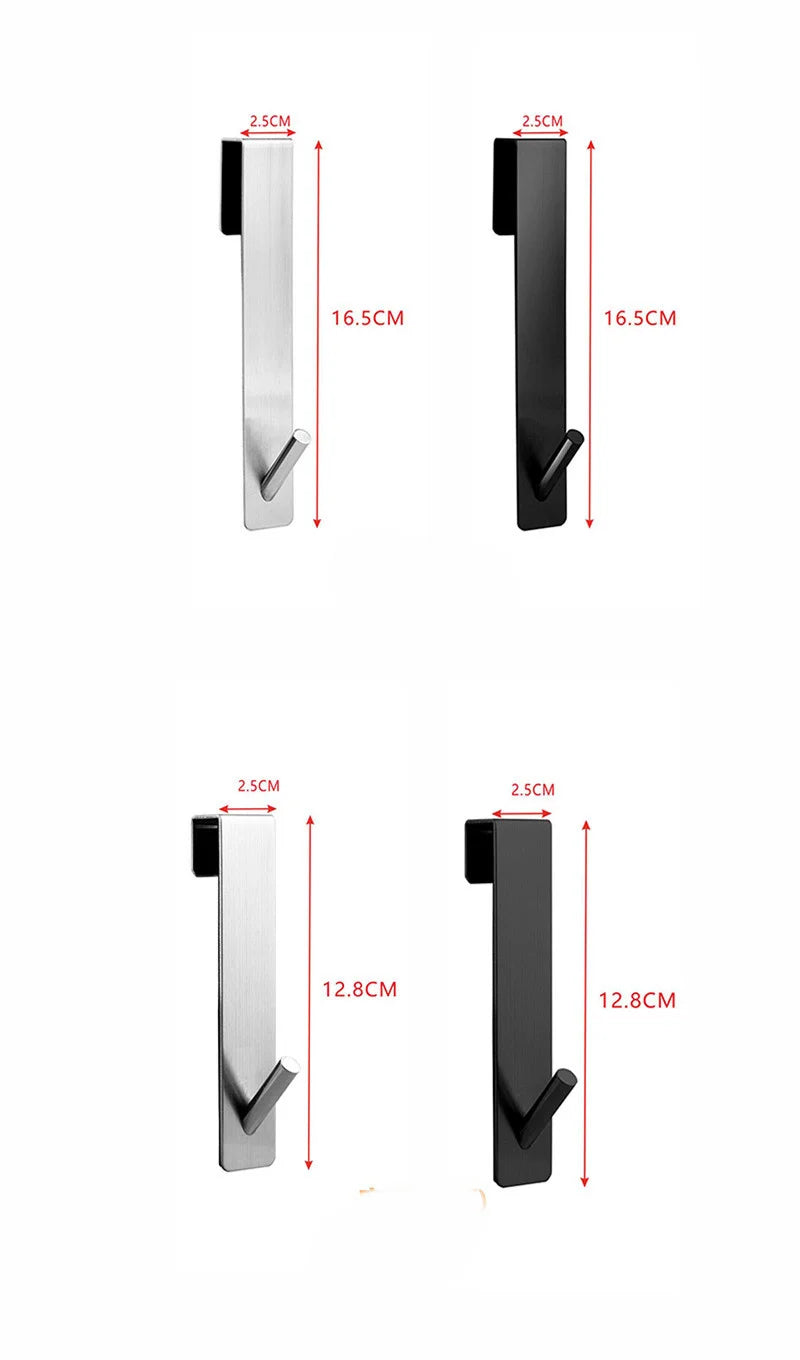 Bathroom Shower Door Back Hook Stainless Steel Over Glass Door Shower Towel Rack S-Shape Bathroom Bathrobe Hanger Holder Hooks
