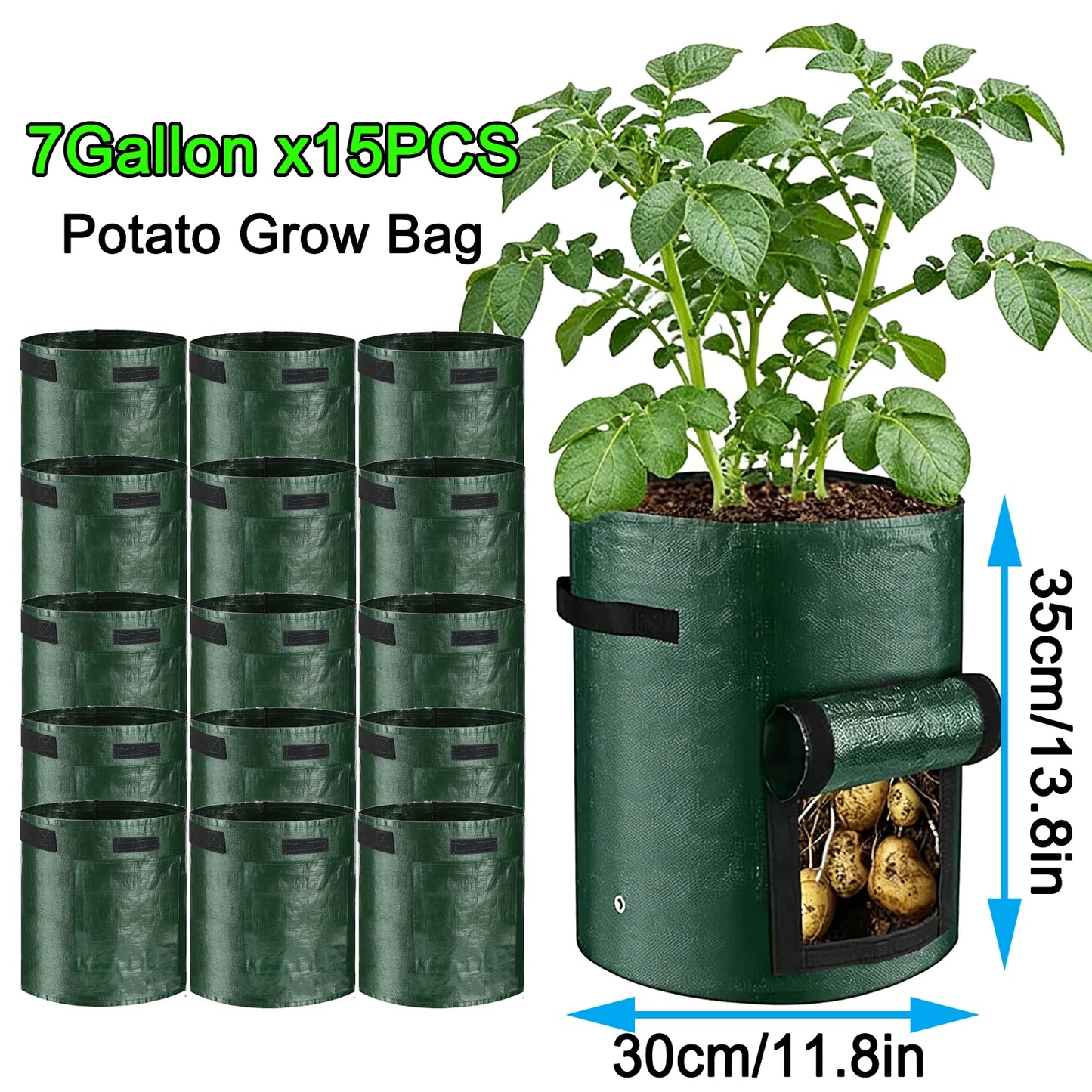50PCS 7 Gallon Grow Bags for Vegetables Plants with Handles Pots for Plants Form for Garden Flower Pots for Outdoor &Living Room