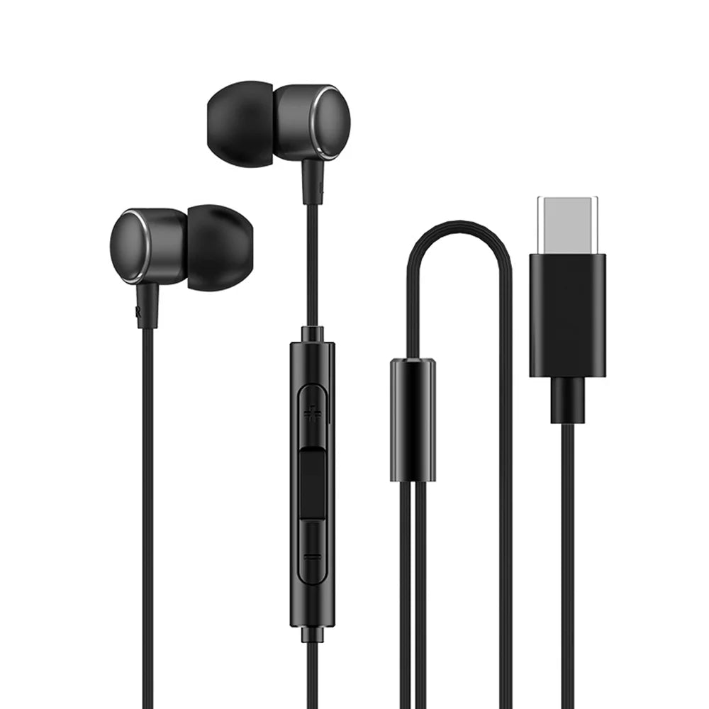 Type C Wired Headphones HiFi Stereo With Mic Earphones For Samsung Galaxy S25 S24 S23 Ultra Note 20 10 A53 USB C 3.5mm Headsets