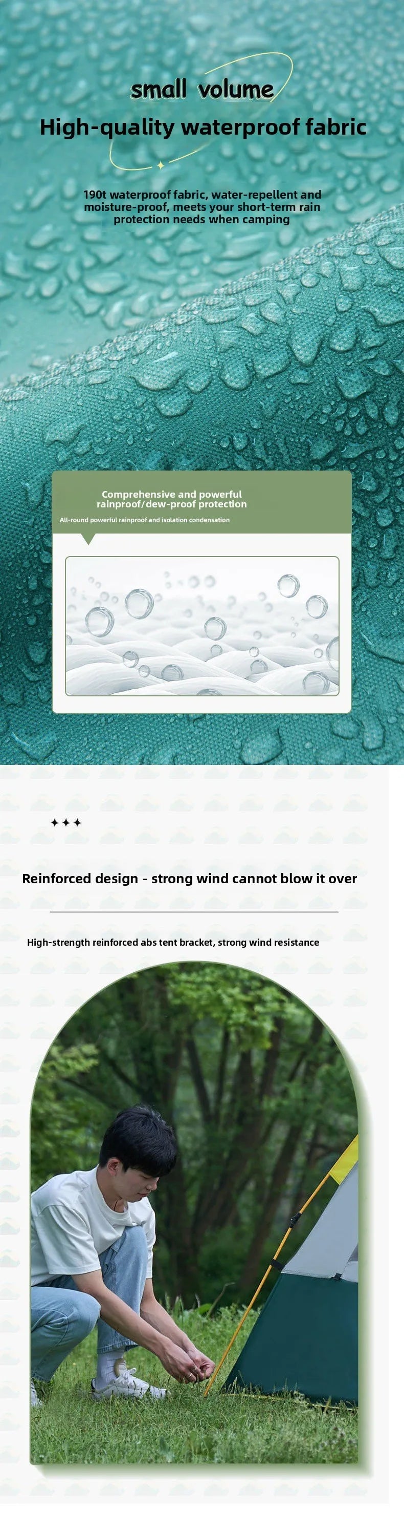 3-4 Person Instant Pop-Up Camping Tent Waterproof UV Protection Automatic Tent for Outdoor Hiking