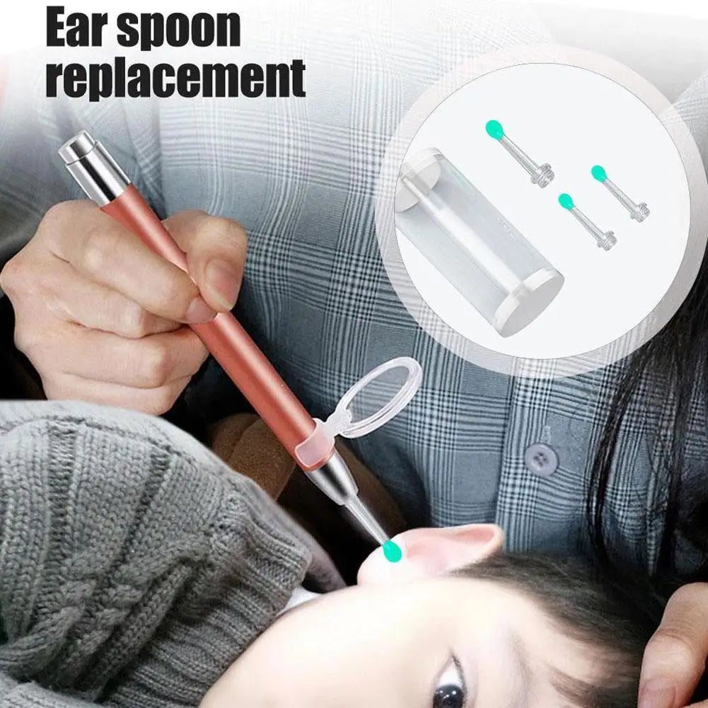 Intelligent Earwax Pickup Head Replacement Ear Spoons Earwax Removal Cleaning Wax Camera Spoon Replacement Practical Accessory
