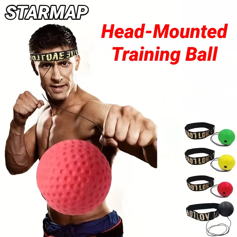 1Pcs MMA Boxing Speed Ball Head-Mounted Pu Punch Sanda Training Hand Eye Reaction Home Sandbag Fitness Equipment Gym Muay Thai