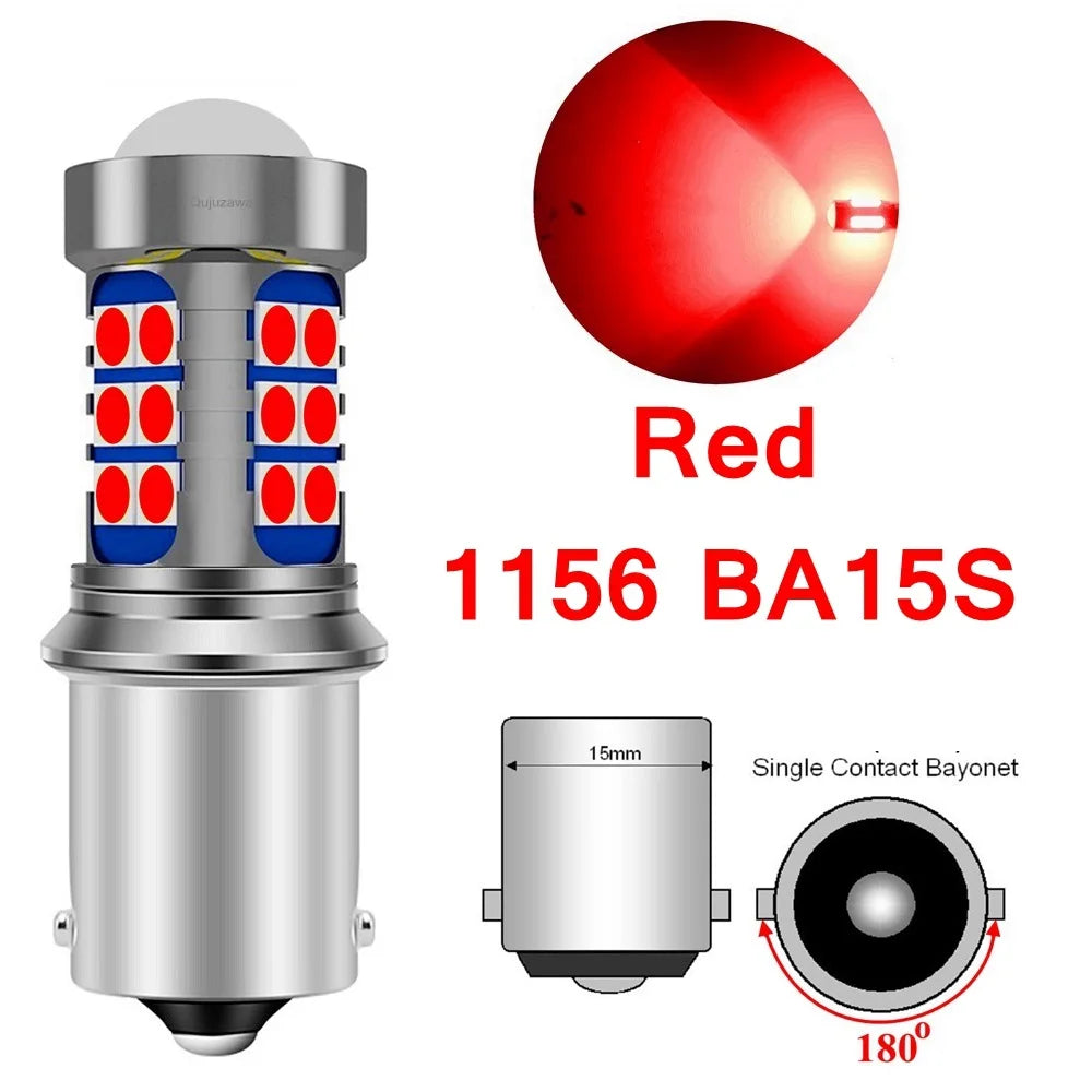 2Pcs P21W LED P21/5W Led Bulbs 1157 BAY15D PY21W BAU15S 1156 BA15S R5W Super Bright Car Brake Light Auto Backup Reverse Lamp 12V