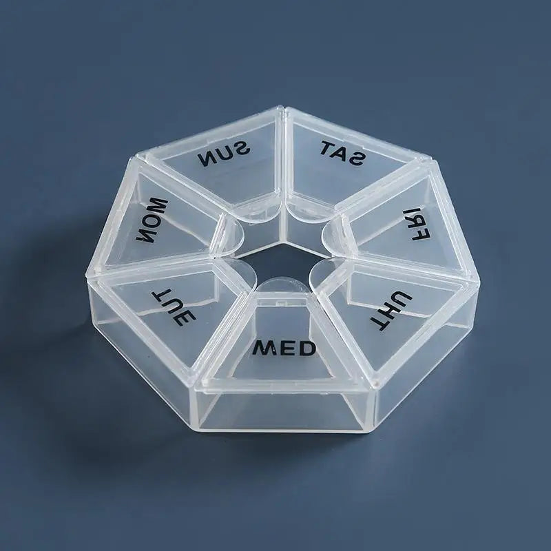 1Pcs Pill Case Plastic 7 Days Tablet Candy Box Portable Storage Tablet Holder Travel Organizer Pill Dispenser Container