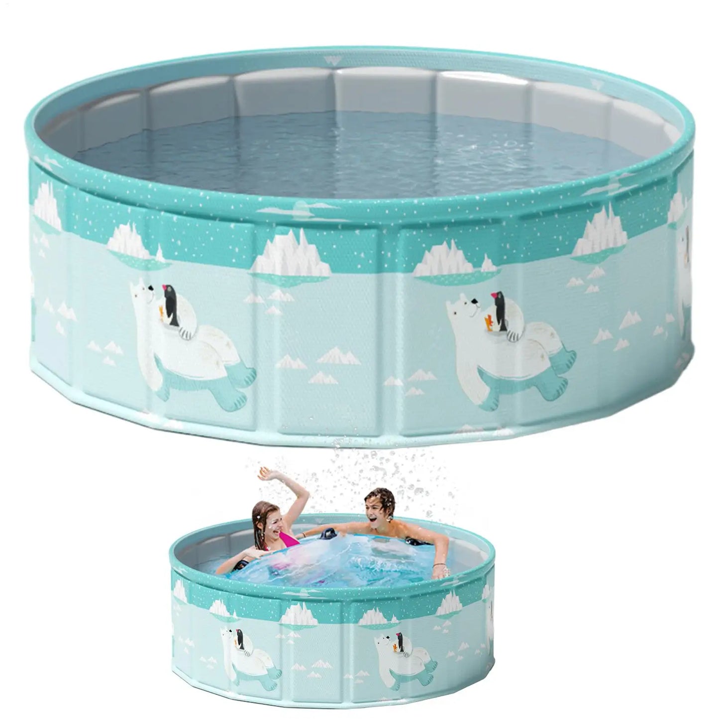 Non Inflatable Foldable Swimming Pool Foldable Frame Pool Summer Water Party Pool Pet Bathing Tub Fold Up Pool For Games Baby