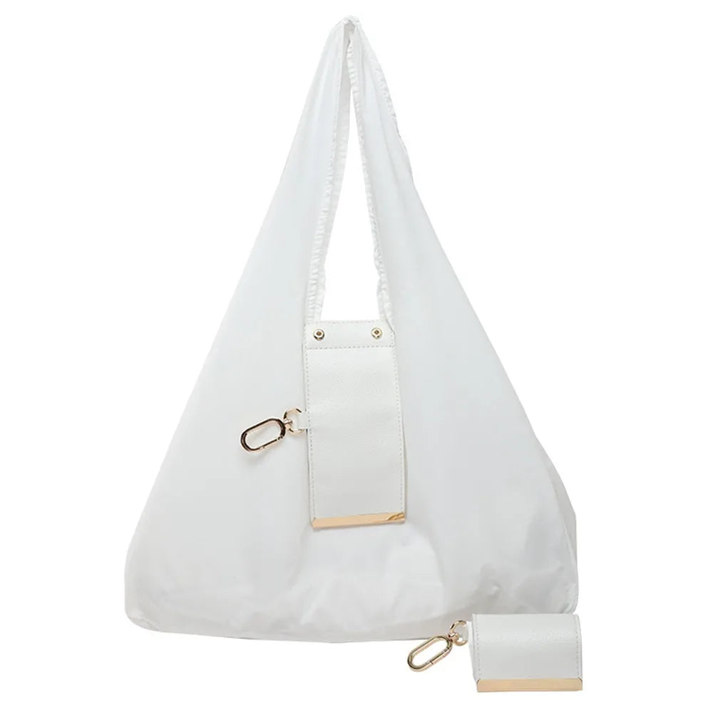 Mini Keychain Tote Bag Foldable with Key Ring Supermarket Eco-Friendly Bag Large Capacity Reusable Shopping Bag
