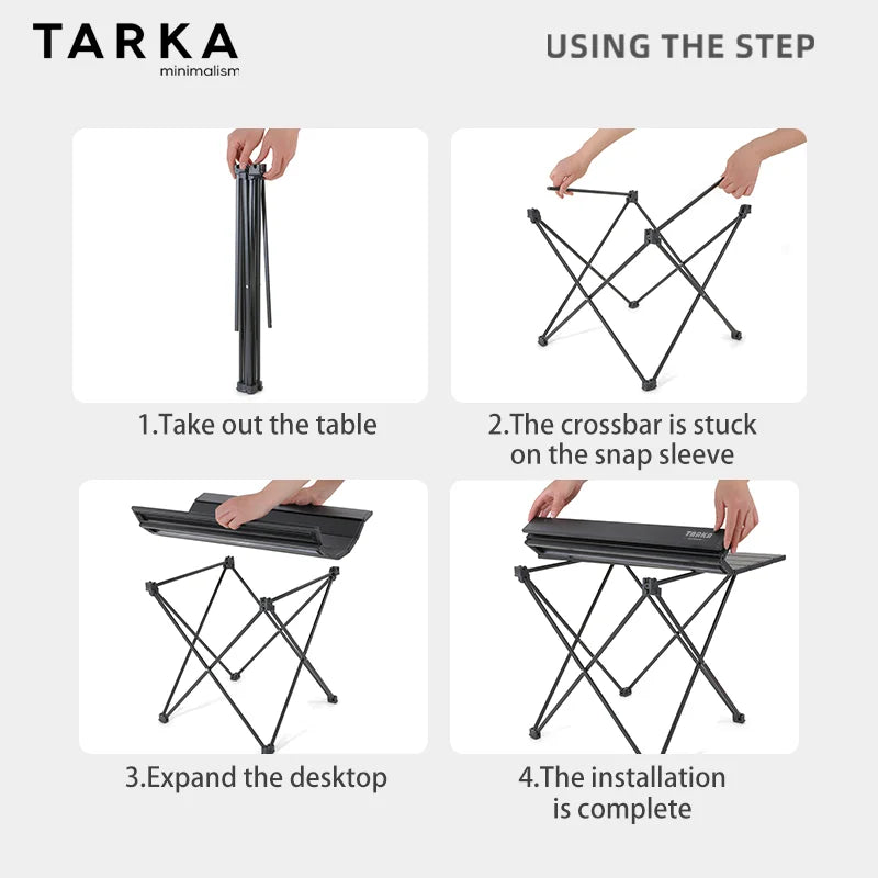 TARKA Ultralight Portable Folding Camping Table for Outdoor Picnic BBQ High Strength Aluminum Portable Desk