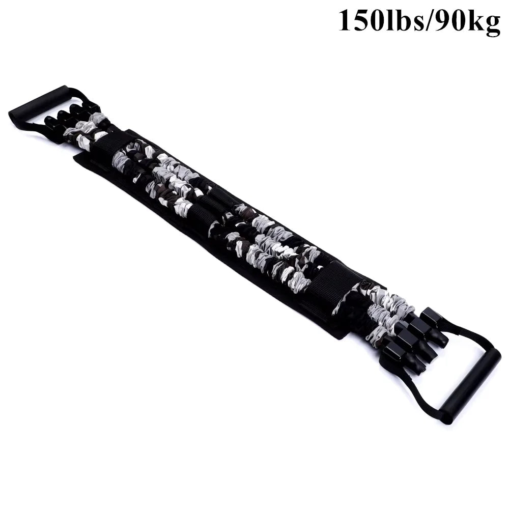 Adjustable Bench Press Band with Bar Chest Builder Workout Equipment Upgraded Push Up Resistance Bands Home Gym Travel Training