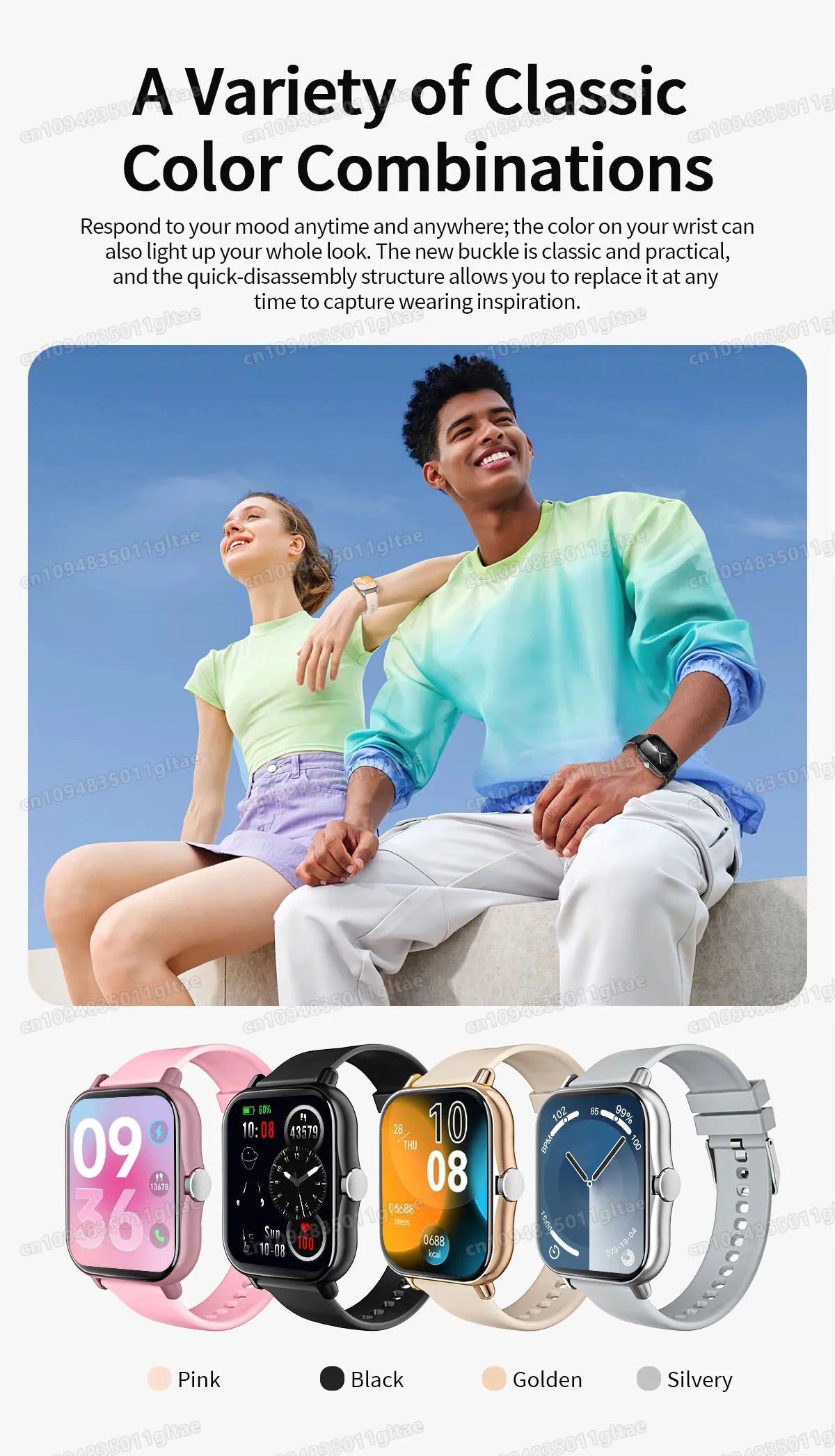 New Smartwatch BT Call Health&Sleep Monitoring 1.80''HD Screen Kids Smart Watch Waterproof Fashoin Sports Bracelet For Women Men