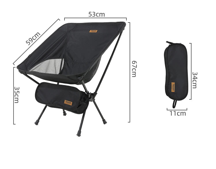 TARKA Ultralight Foldable Camping Chair Set - Portable Backpacking Moon Chairs for Garden Picnic Beach Fishing