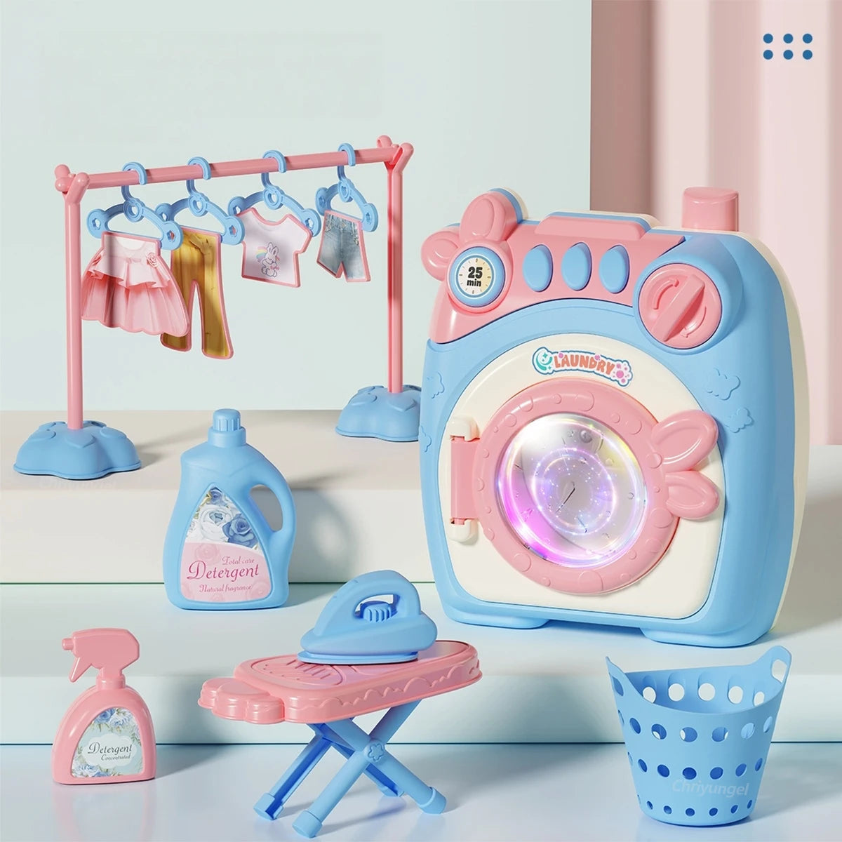 Pretend Play Toy Mini Kitchen Appliances Set for Toddlers Air Fryer Washing Mixer Educational Toys Gift for Kids Girls Boys