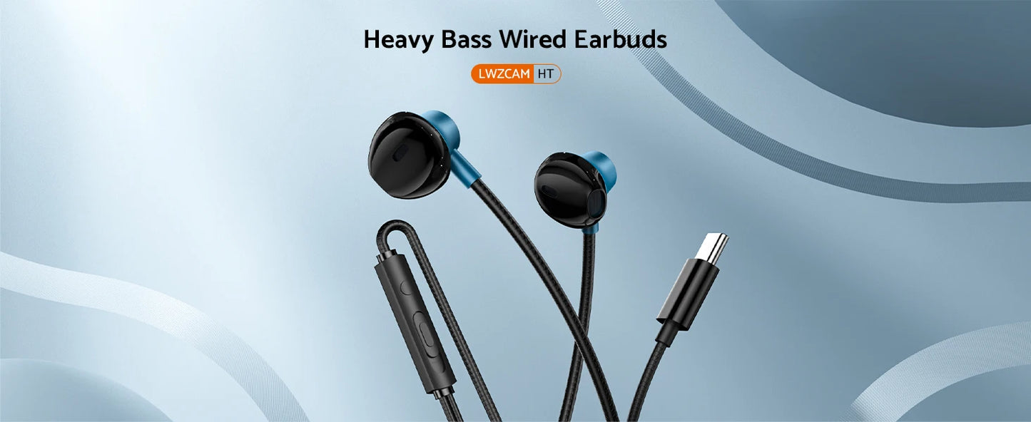 For Samsung Headphones HiFi Surround Sound In-ear USB Type C 3.5mm With wire control Wired Earplugs For Galaxy S24 S23 S22 Ultra