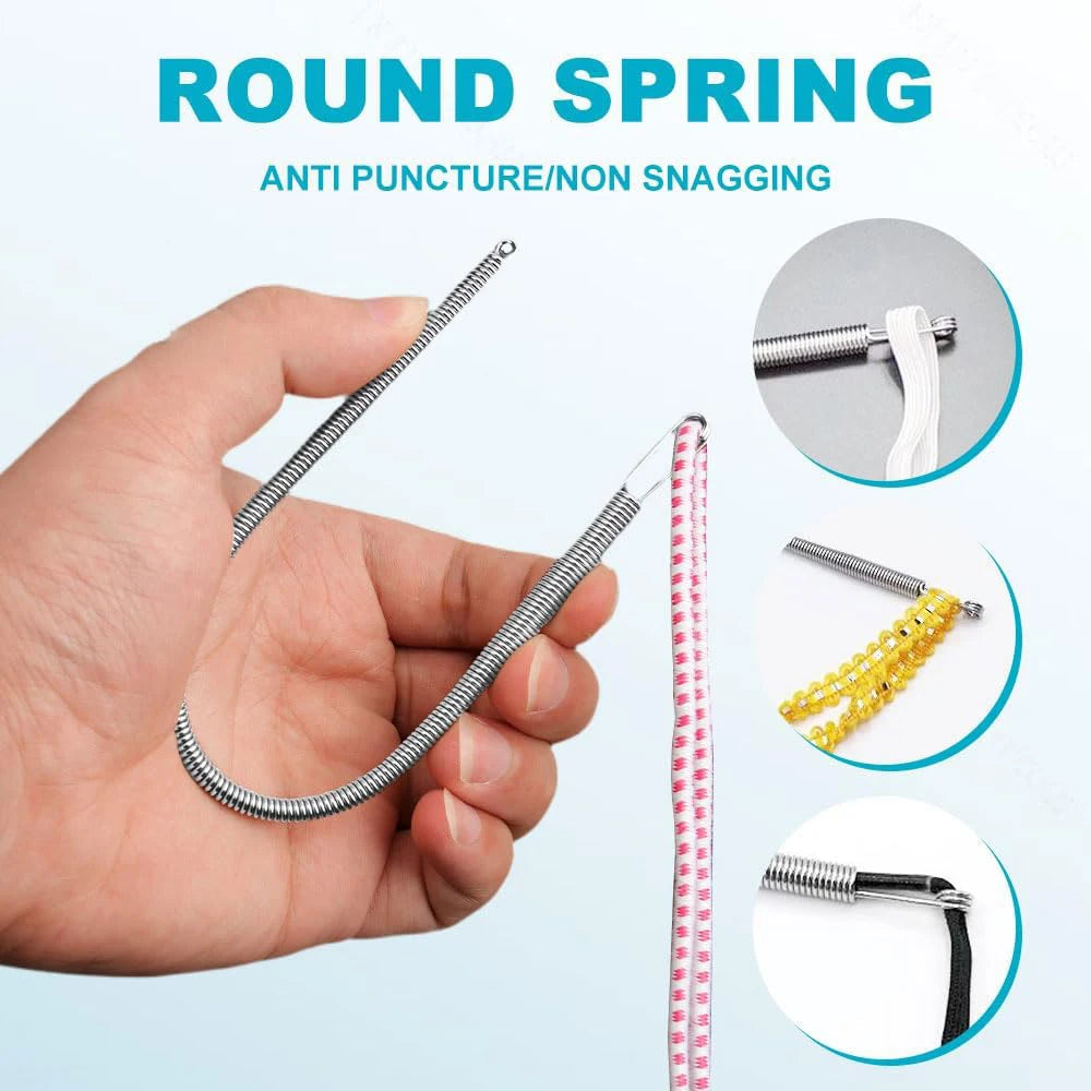 2PCS New Easy threaders Drawstrings Replacement Metal Rope Threader Needle Stick Versatile Spring Drawstring Threader for Pants