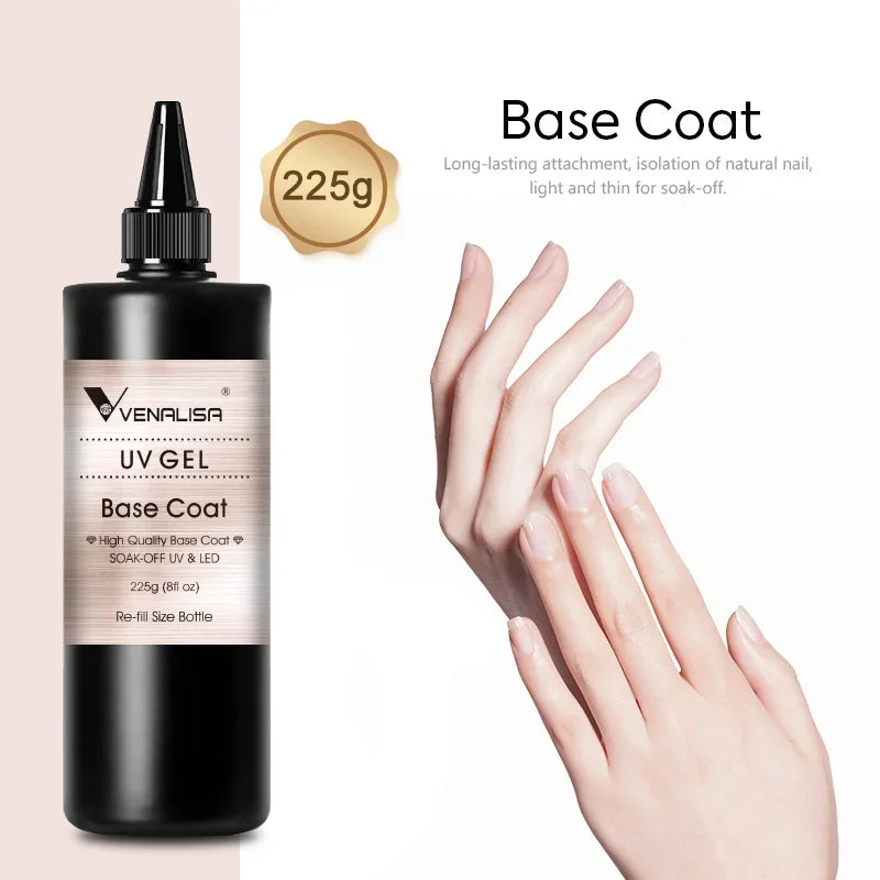 Venalisa TPO FREE225g Super Quality Refill Gel Nail Art Soak Off UV/LED No Wipe Top Coat Base Coat Without Sticky Layer Top Coat