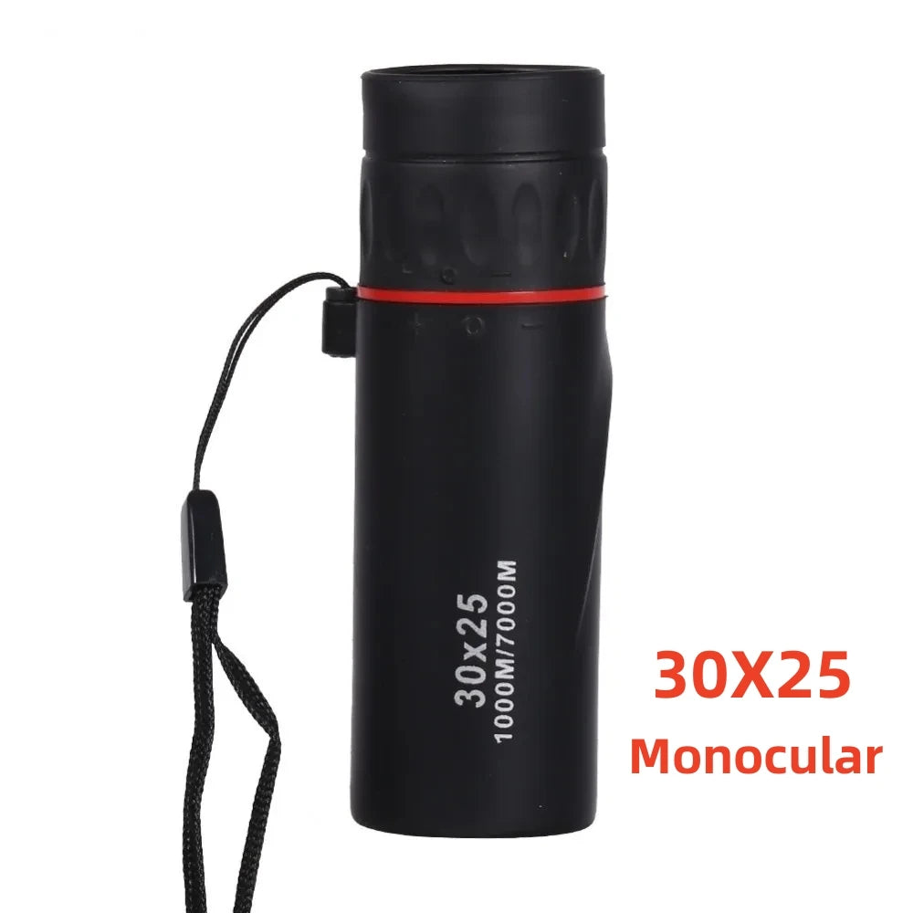 9000x25 HD Zoom Portable Powerful Binoculars Long Range BAK4 Telescope Jumelles Folding Optics for Outdoor Hunting Camping
