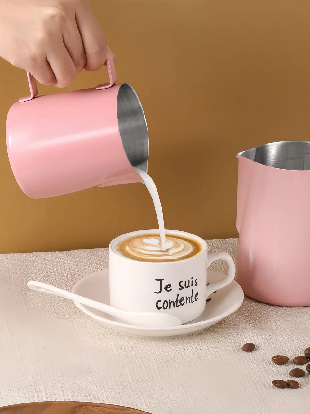 350/600ML Coffee Milk Frothing Pitcher Jug 304 Stainless Steel Precise Scale High Quality Latte Barista Professional CafeUtensil
