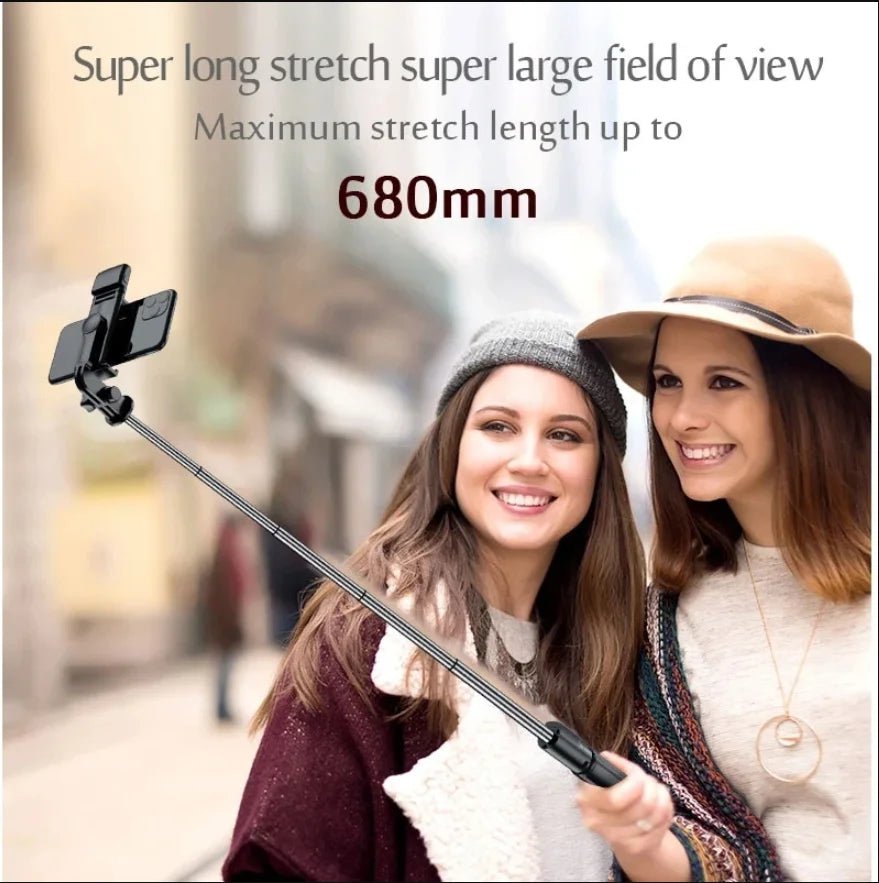 Cell Phone Selfie Stick Tripod Bluetooth Remote Wireless Selfi Stick Phone HolderStand with Beauty Fill Light for Phone