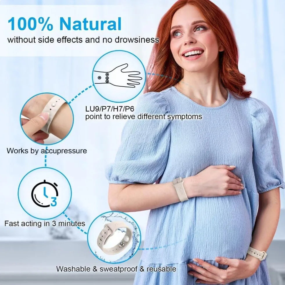 Morning Sickness Relief Wristbands Motion Sickness Bands Sea Sickness Wristbands for Cruise Travel Nausea Relief of Queasiness