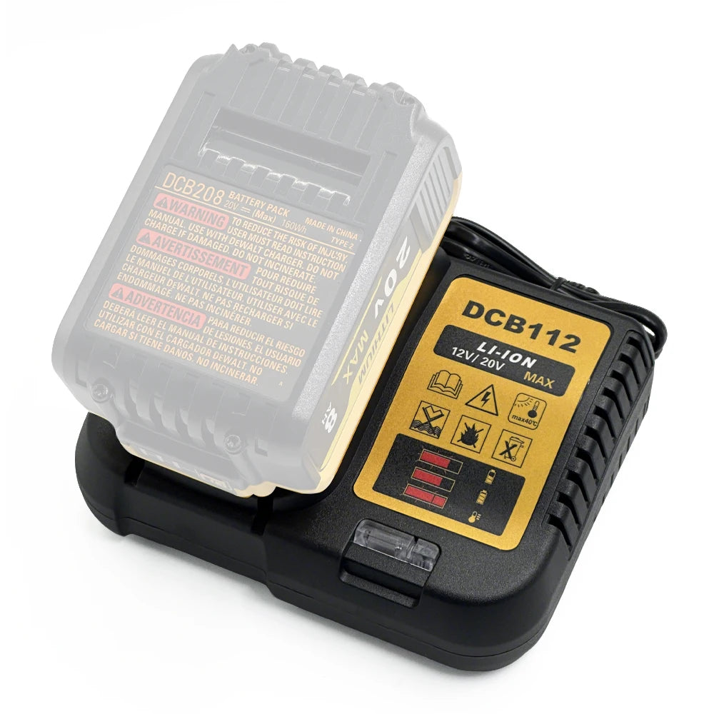 DCB112 Battery Charger For Dewalt 10.8V 12V 14.4V 18V 20V DCB206 DCB205 DCB204 DCB203 DCB120,DCB107 DCB115 DCB105(No battery)