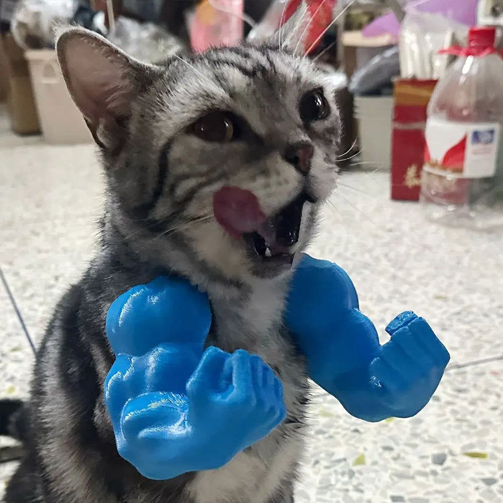 Cat Muscle Arms 3D Printed Cat Neck Arms with Muscles Superhero Cosplay for Party Halloween Birthday Costume Accessories