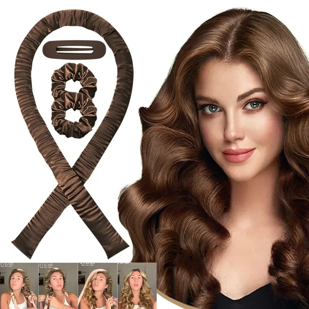 Fashion Potable No Heat Hair Curler Heatless Curling Rod Headband Hair Rollers Silk Curl Sleeping Lazy Soft Curlers Styling Tool