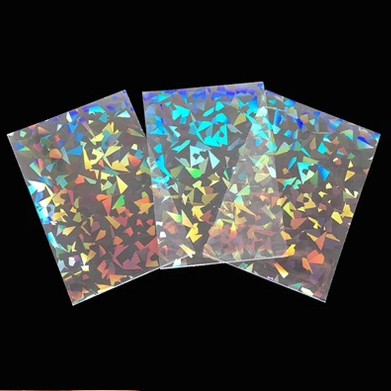 100PCS Holographic Card Sleeves photcard Protector 65x90mm for Magic TCG gaming cards, Anti-Scratch Glittering Foil Film