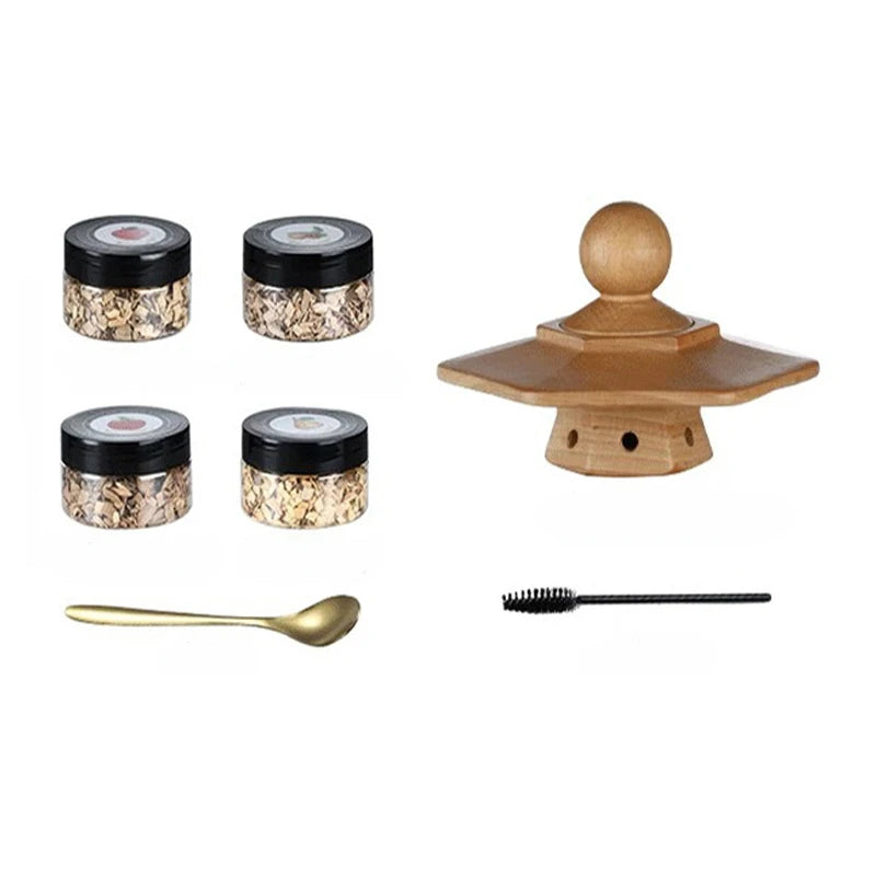 Cocktail Smoking Set Collection Supply Chain Multi-Style WhiskeyWooden Smoked Hood Smoker Cocktail Accessories Kitchen Bar Tools