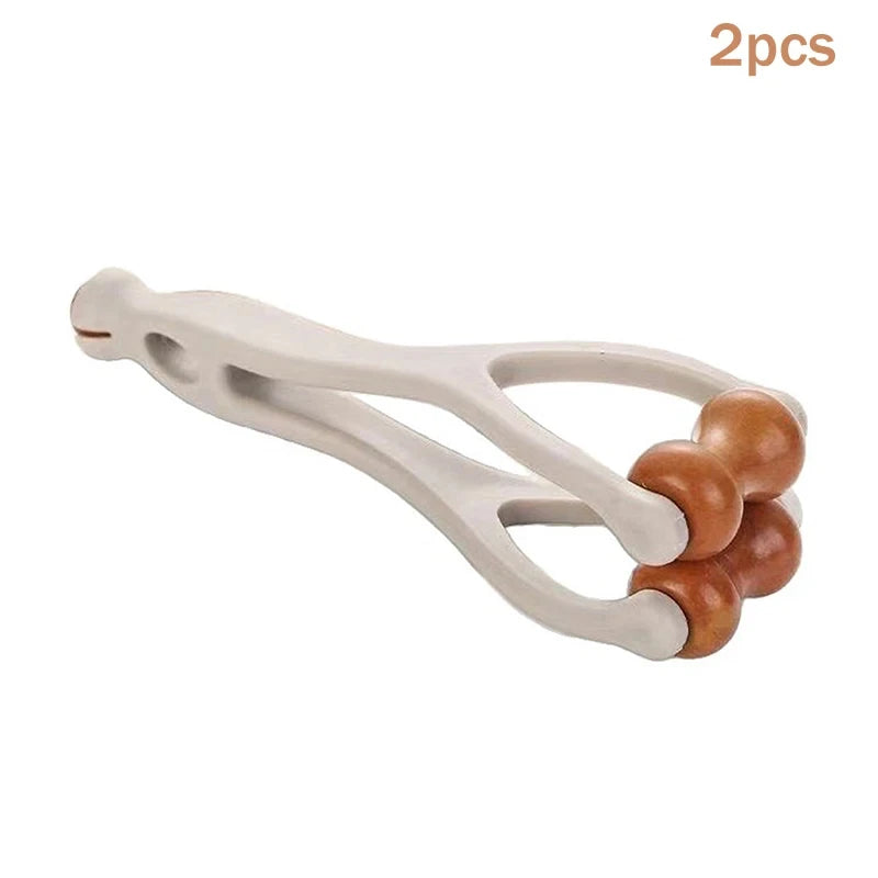 1/2pcs Solid Wood Finger Massage Roller with 360° Rollers Clip Design Finger Massager Acupressure Stick for Hand Meridian Relief
