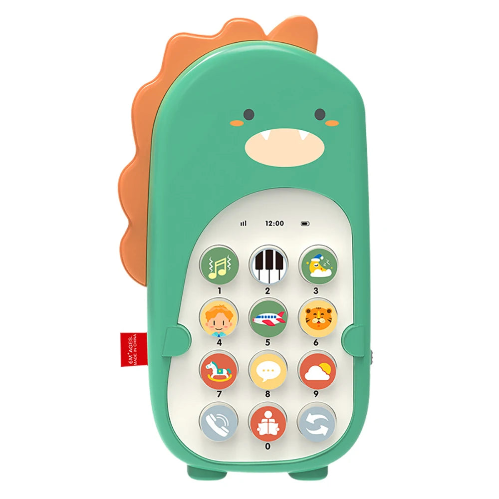 Baby Cartoon Dinosaur Music Mobile Phone Toy Soothe Sleeping Artifact Simulation Telephone Early Educational Toys Gifts For Kids