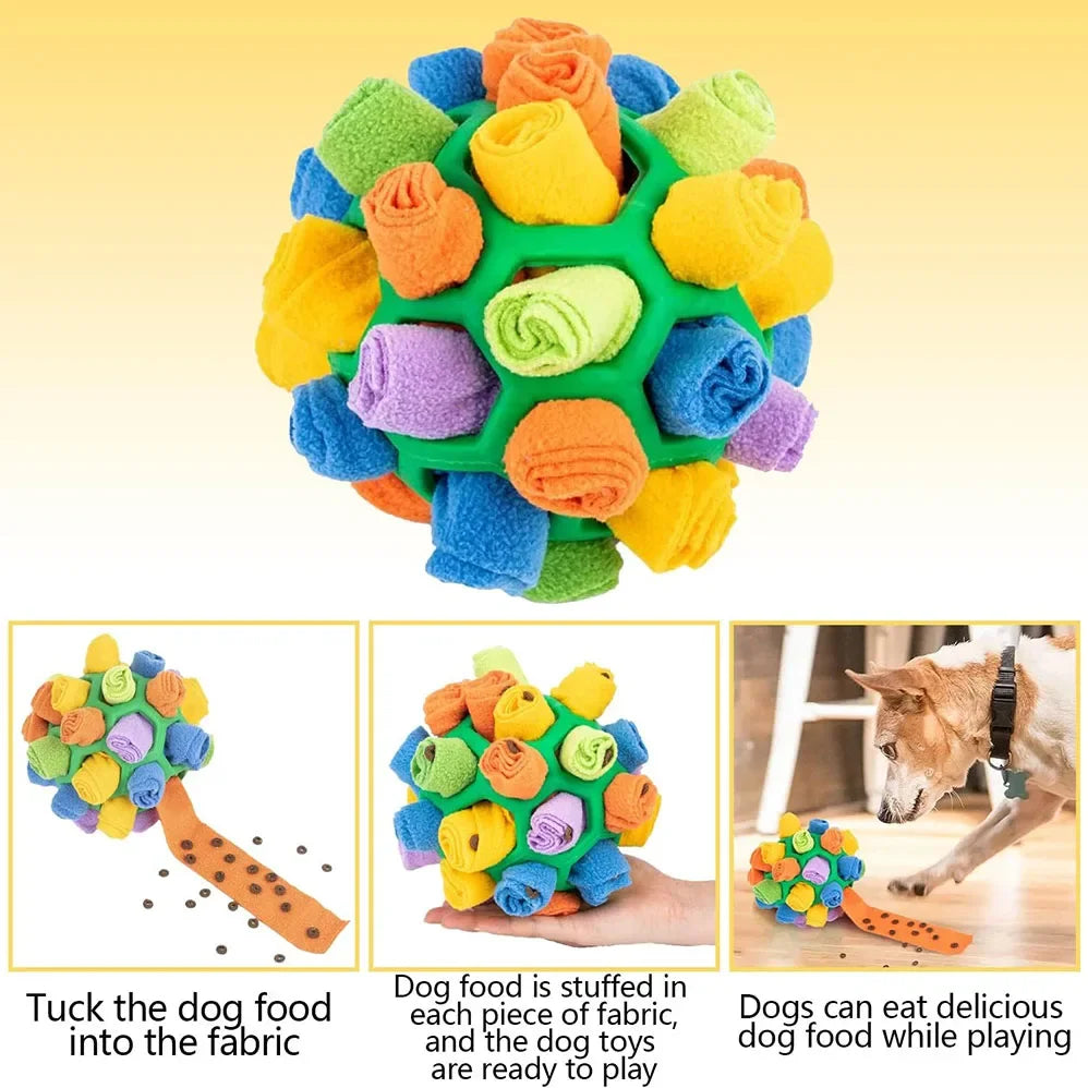 Dog Toy Snuffle Ball for Dogs Training the Sense of Smell Portable Interactive Snuffle Ball for Pet Foraging Instinct Training