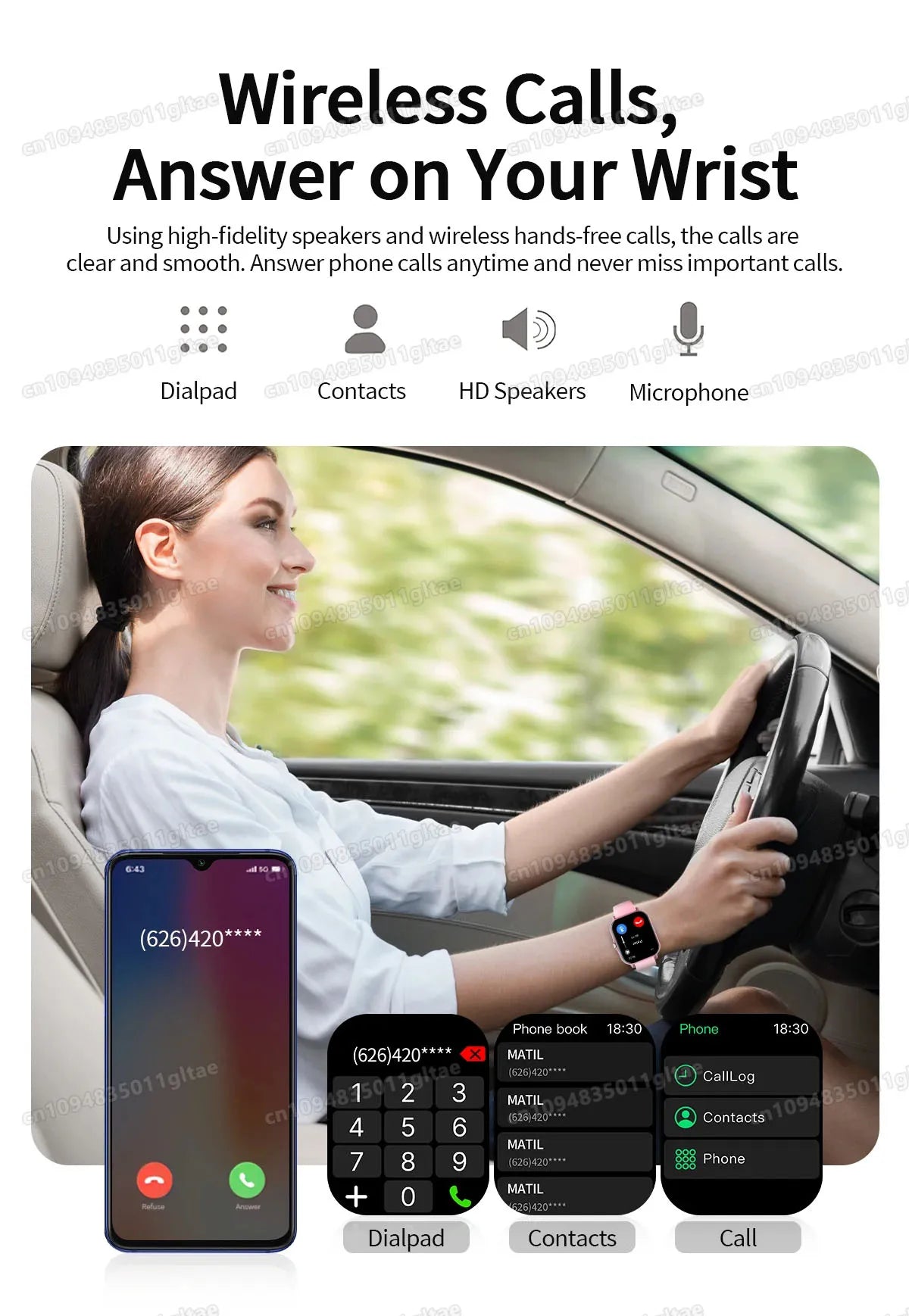New Smartwatch BT Call Health&Sleep Monitoring 1.80''HD Screen Kids Smart Watch Waterproof Fashoin Sports Bracelet For Women Men