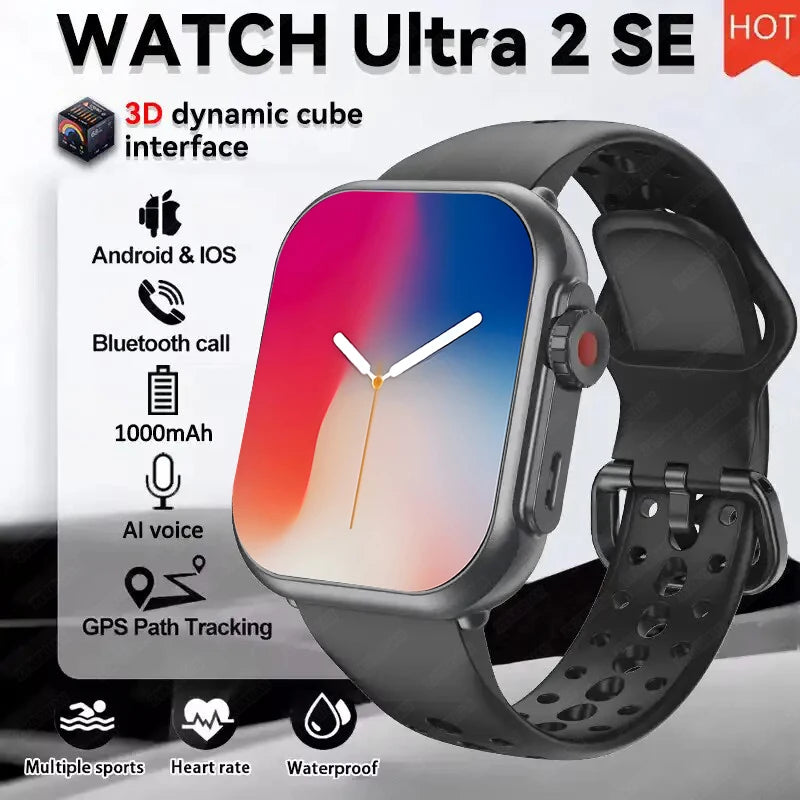 Watch Ultra K62 Men Women 1000mAh AMOLED 100+Sport Heart Rate HD Bluetooth Call GPS Track Waterproof Smart Watch For iOS Android