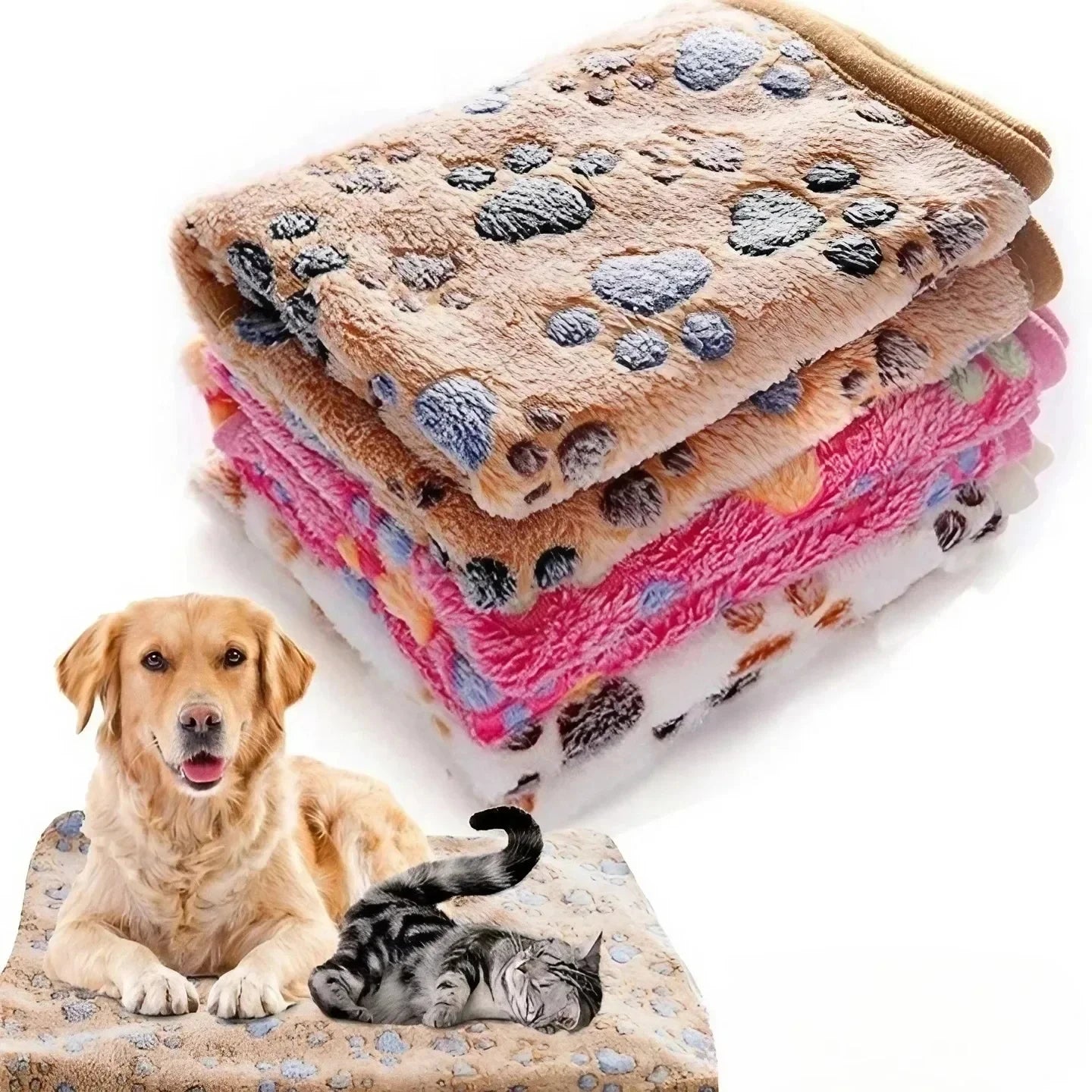 Cute Warm Pet Bed Mat Cover Towel 3 Sizes Handcrafted Cat Dog Fleece Soft Blanket for Small Medium Large dogs Puppy Pet Supplies