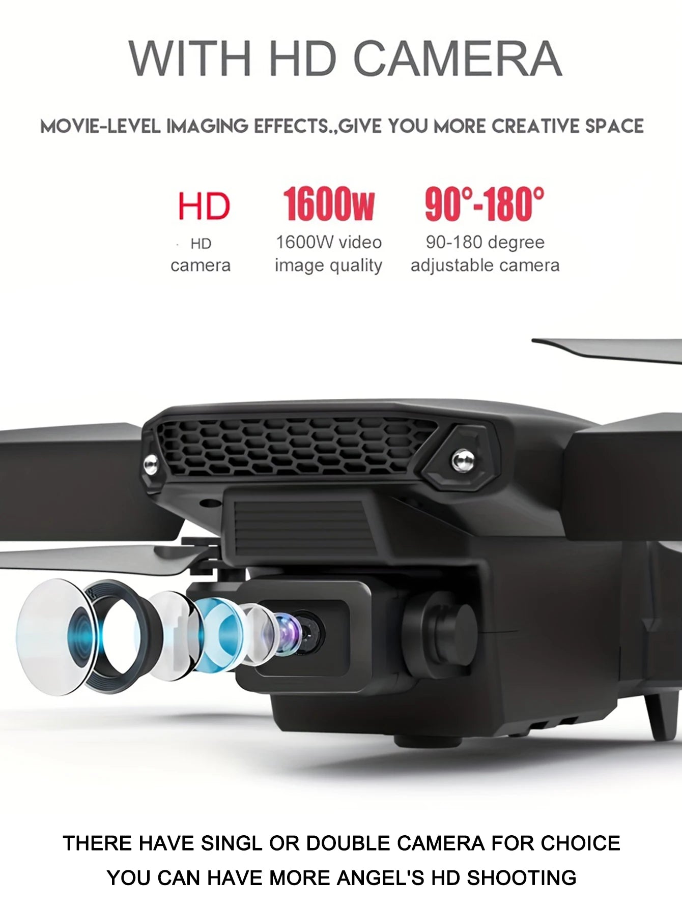 Professional Drone E88 4k wide-angle HD camera WiFi fpv height Hold Foldable RC quadrotor helicopter Camera-free children's toys