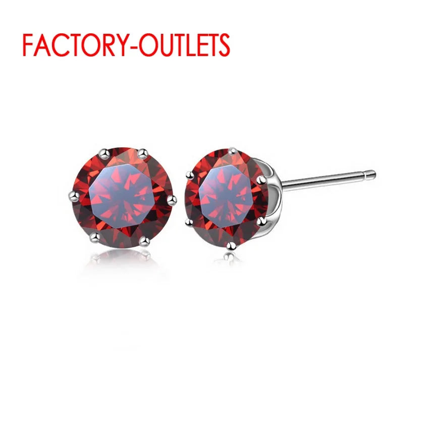New Arrival Factory Cheap Price 925 Sterling Silver Korean Style Fashion Jewelry Stud Earrings Shinny Crystal Fast Shipping