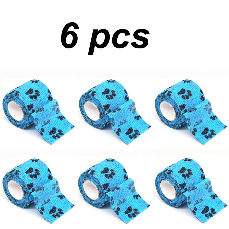 6 pcs Pet Puppys Anti Dirt Tool for Going Out Leggings Self Adhesive Bandages for Walking Dogs Feet Wrapping Protective Bandages