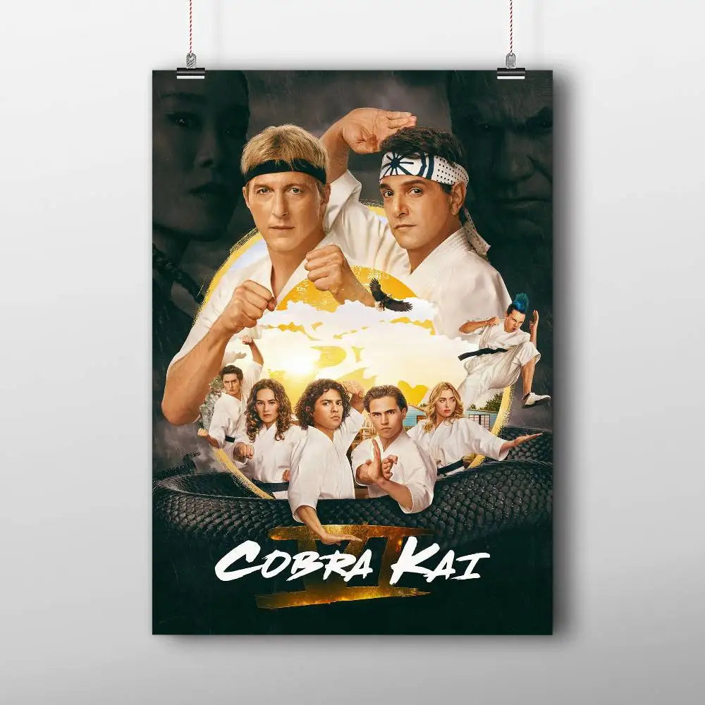 TV Series Cobra Kai Self-adhesive Art Poster Waterproof Paper Sticker Coffee House Bar Posters Wall Stickers
