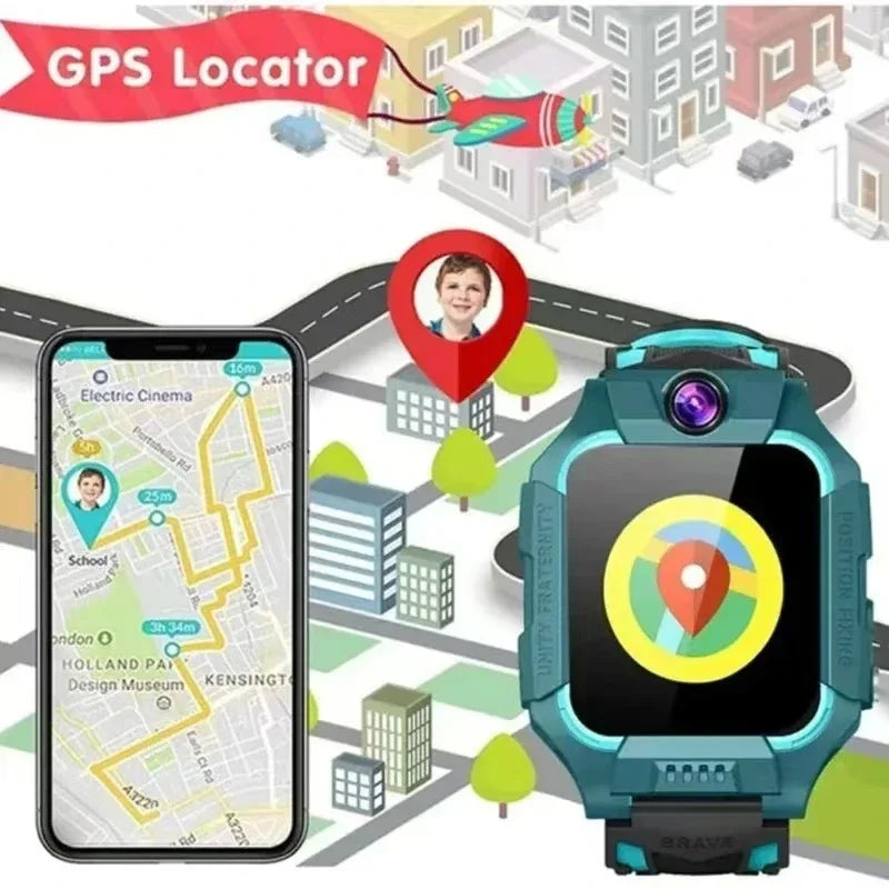Lenovo 4G Kids Smart Watch 8K Camera SOS GPS Tracker Sim Card Call Waterproof Child Watch for Boys Girls Birthday Gift Android